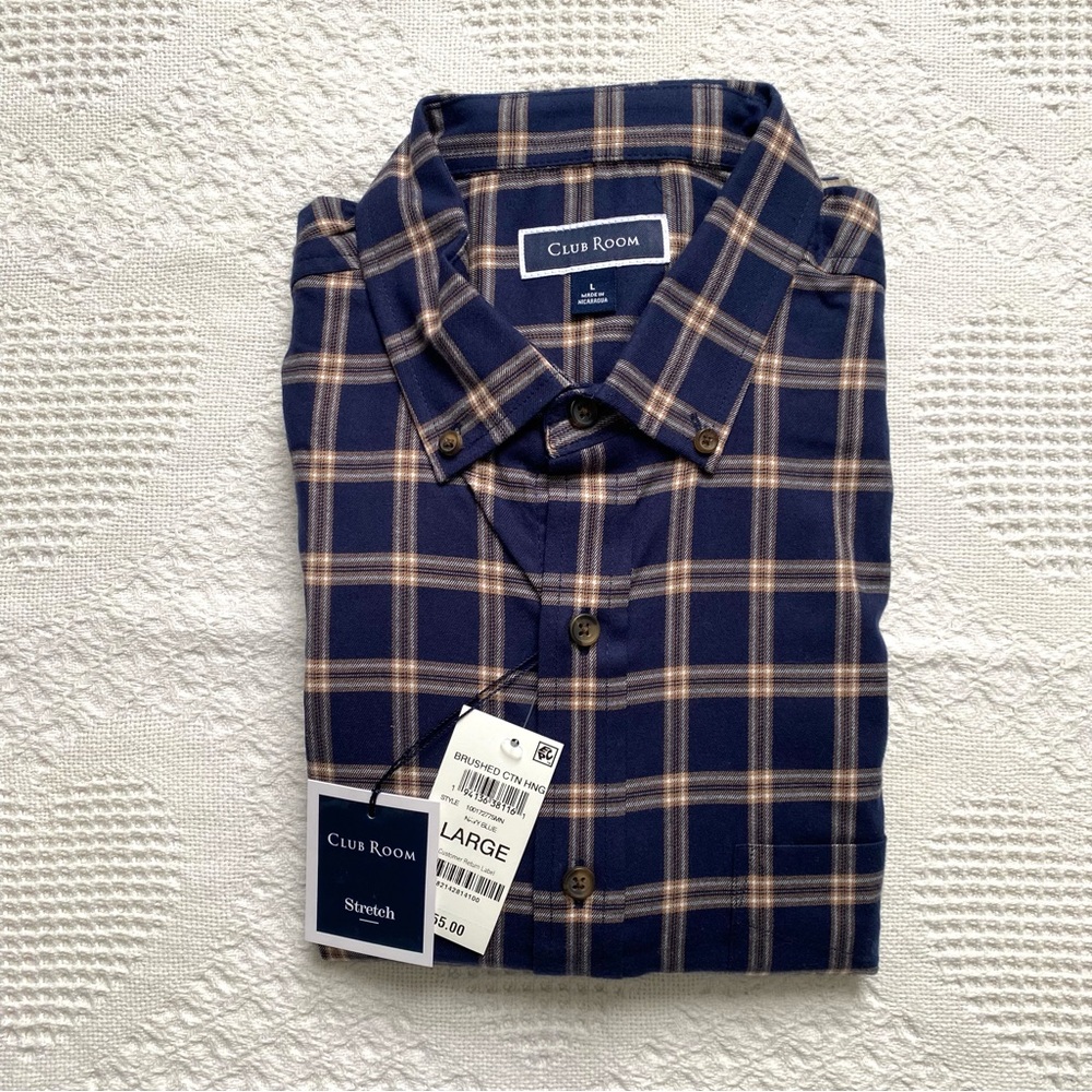 NWT Men’s Club Room Long-Sleeve Button Down Size Large